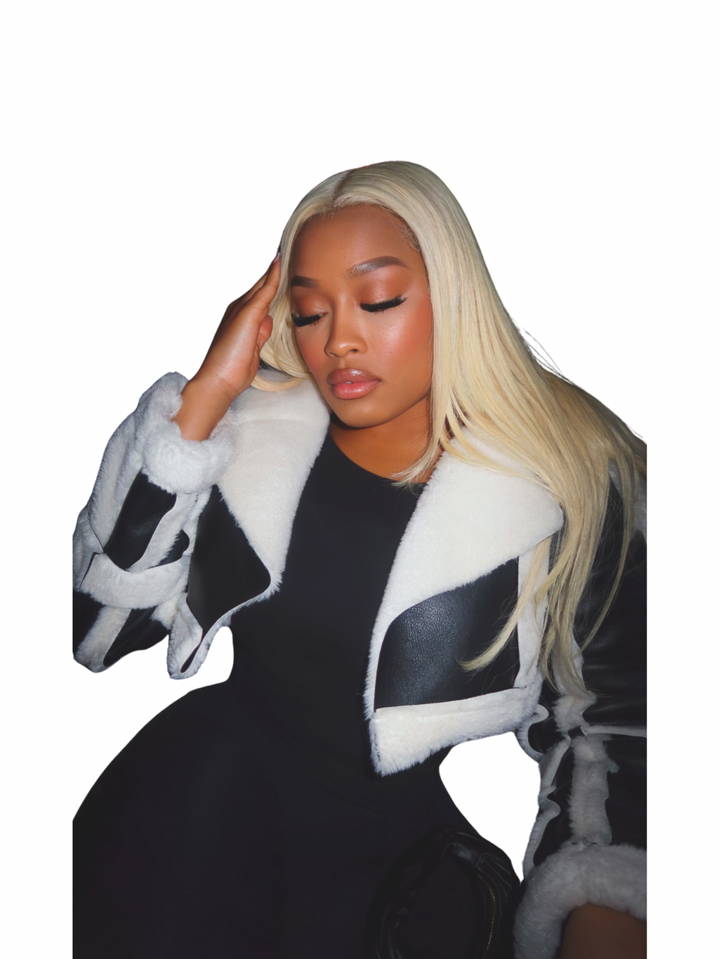 Snowstorm shearling crop jacket