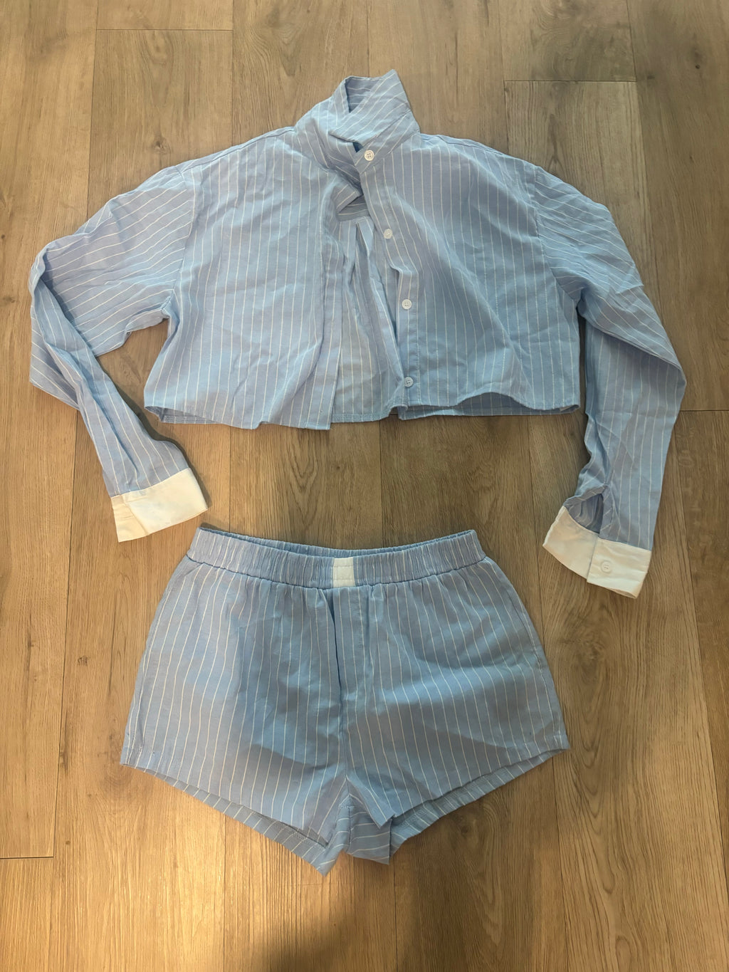 2 PIECE SHORT PLAID SET